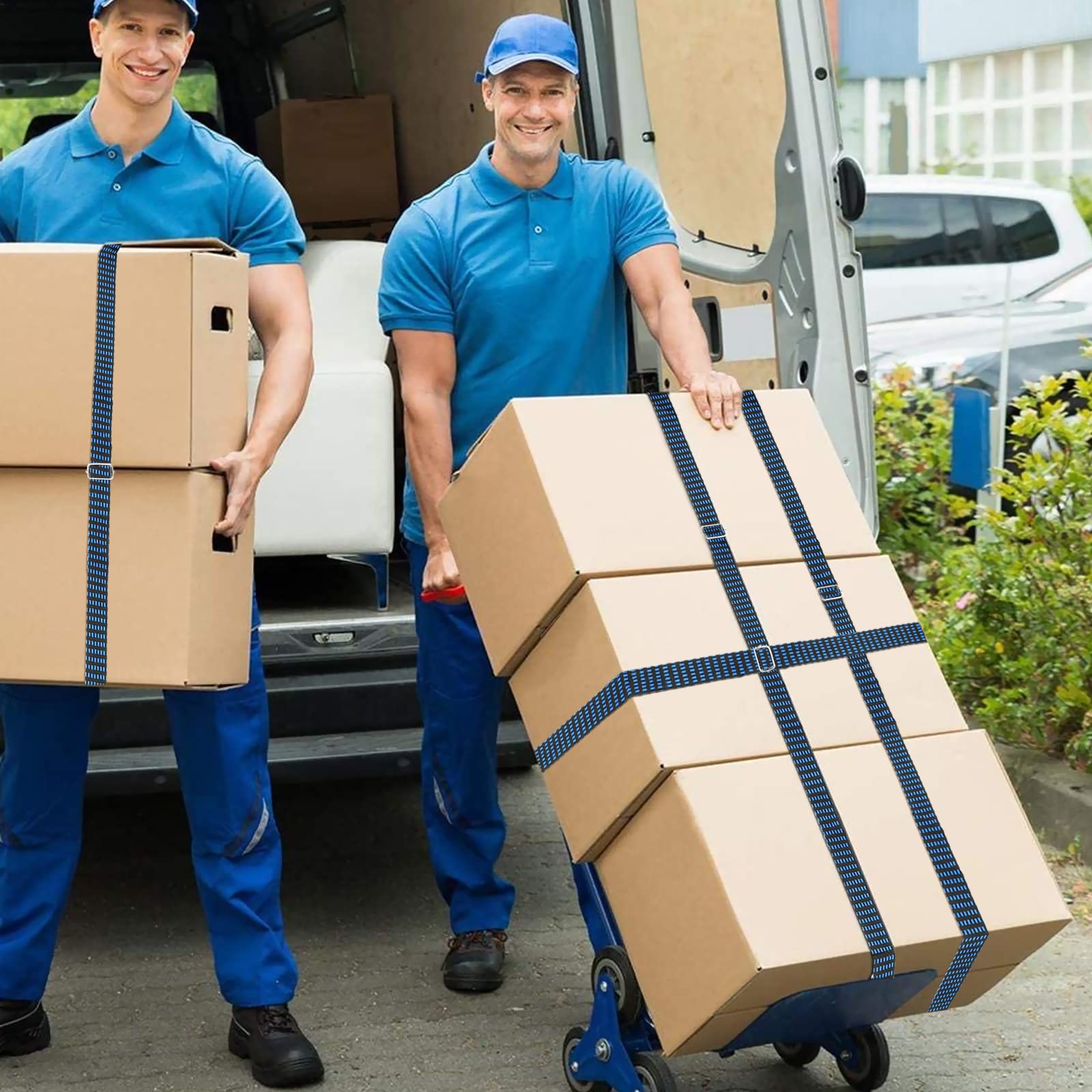 6 stuks verstelbaar spanrubber met haken, elastische spanband, elastiek met haken, elastische bagageriemen, bevestigingsriem, geschikt voor fietsen, camping, auto, dakbagagedrager (blauw