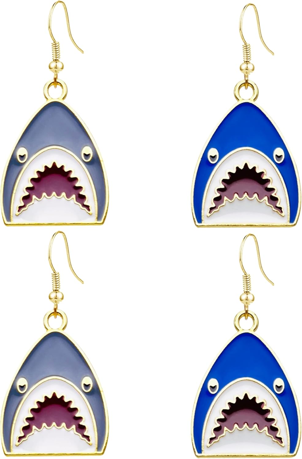 Statement Cartoon Sea Shark Drop Earrings for Women Ocean Animal Dangle Earrings Gifts for Women