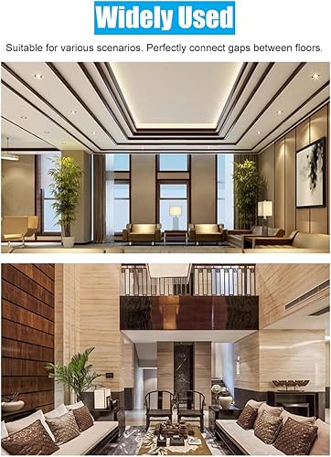 Miniatura 5 de TUJOBA Tira de borde de moldura en T de transición de piso, tira de umbral divisora plana lisa de metal de 35 pulgadas, tira de unión de piso para