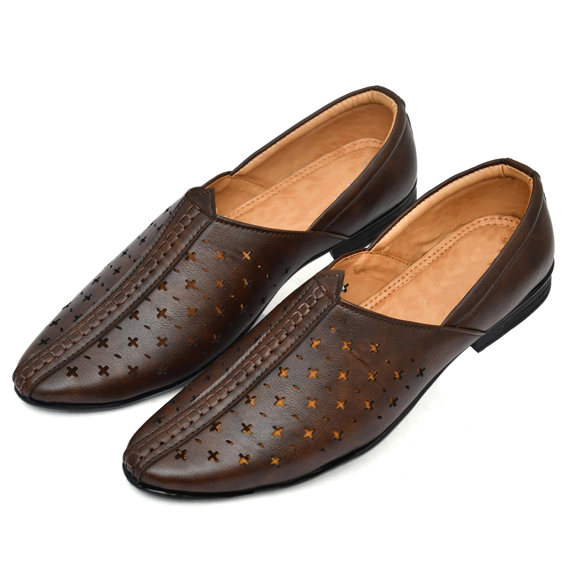 Trendy Casual Jutis for Men Geniune Synthetic Leather Men's Black Ethnic Juttis Mojaris & Partys Shoes-image-27