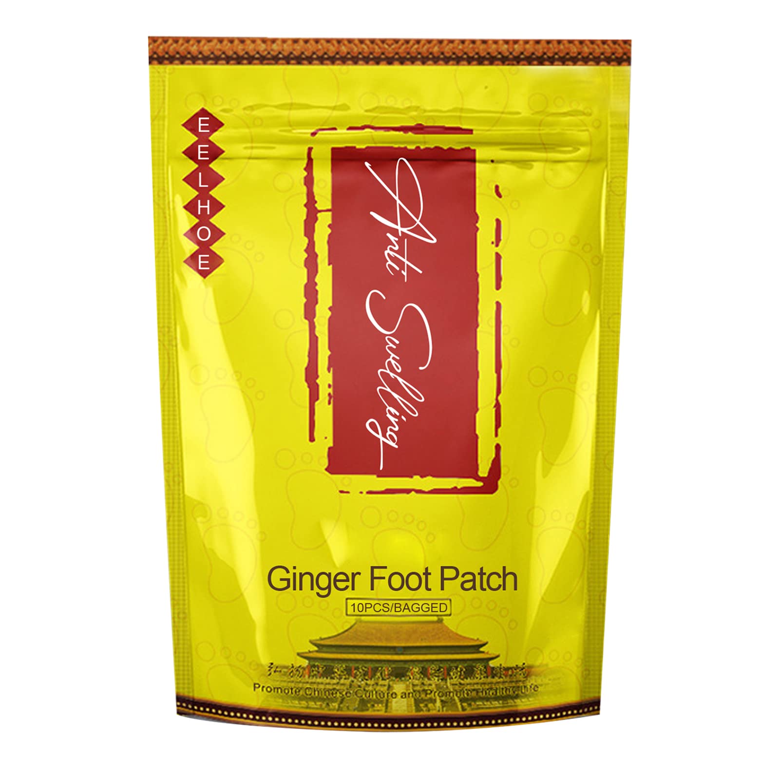 Mistaha 10Pcs Ginger Tongluo Foot Patches Reduce Inflammation Remove Body Toxins Enhance Blood Circulation Stimulate Metabolism