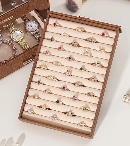 Miniatura 8 de Homde Organizador de joyas con ganchos transparentes para collares de ventana, regalo para mujeres, caja de joyería para collares, anillos, aretes