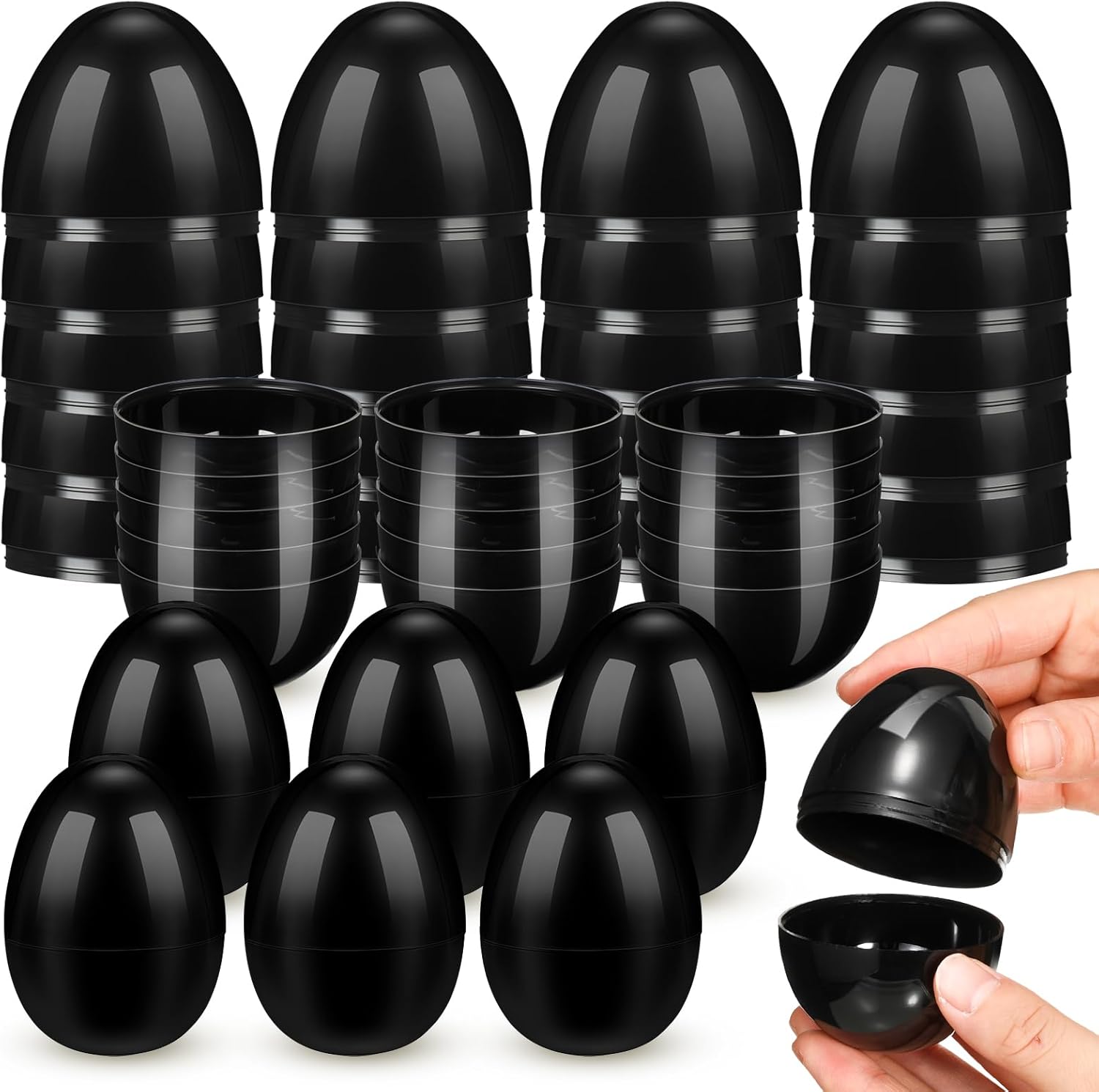 Silipull 36 Pack 3.1 Inch Jumbo Empty Plastic Eggs, Fillable Eggs for Egg Hunts, Candy Basket Stuffers, Party Favors, DIY Crafts(Red)