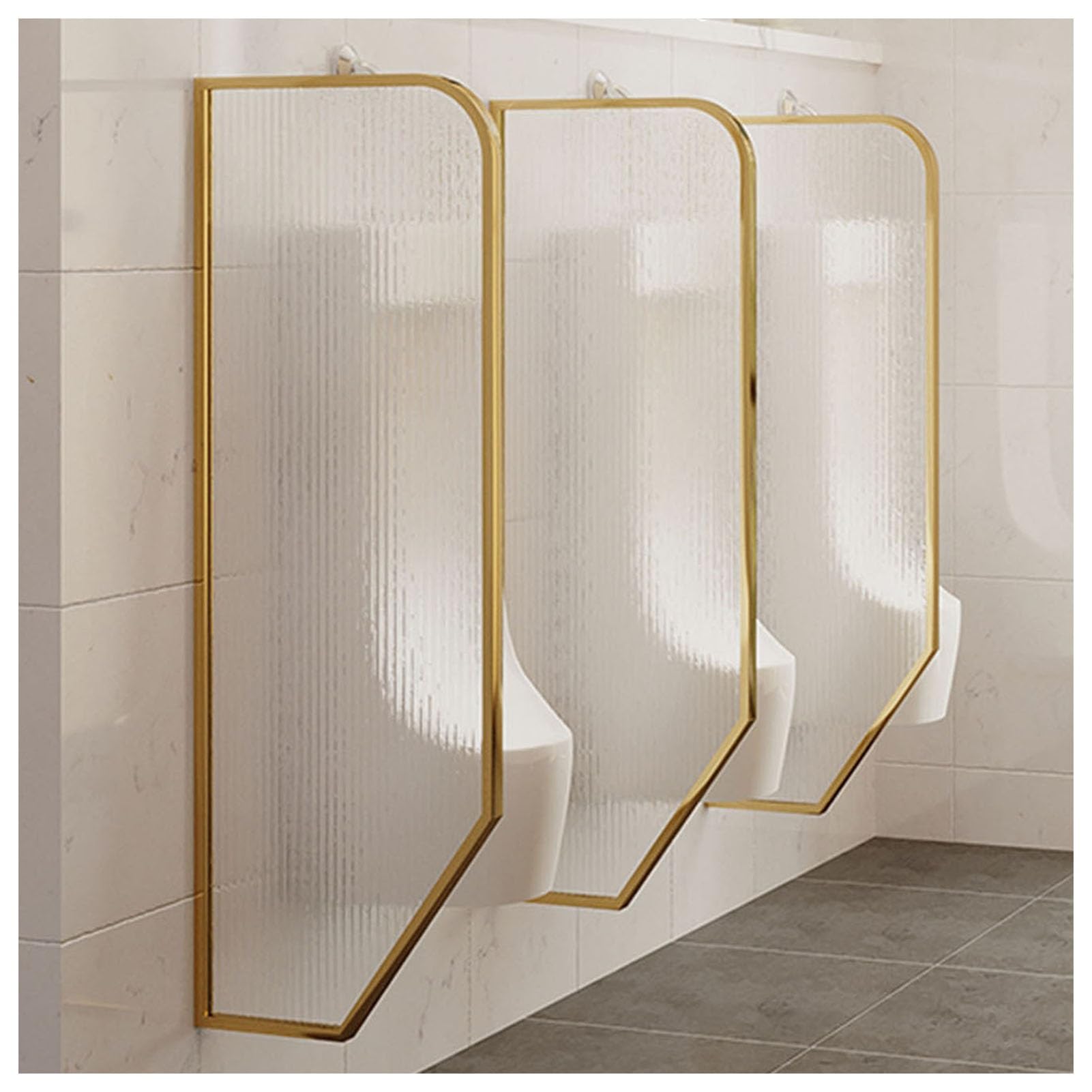 GTHTUHFD Privacy Urinal Partition Tempered Glass Bathroom Baffle For Squat Toilets 39.37/47.24In Ideal For Public Restrooms Durable & Easy To Install 1 Piece,Gold-47.24 x 15.74in