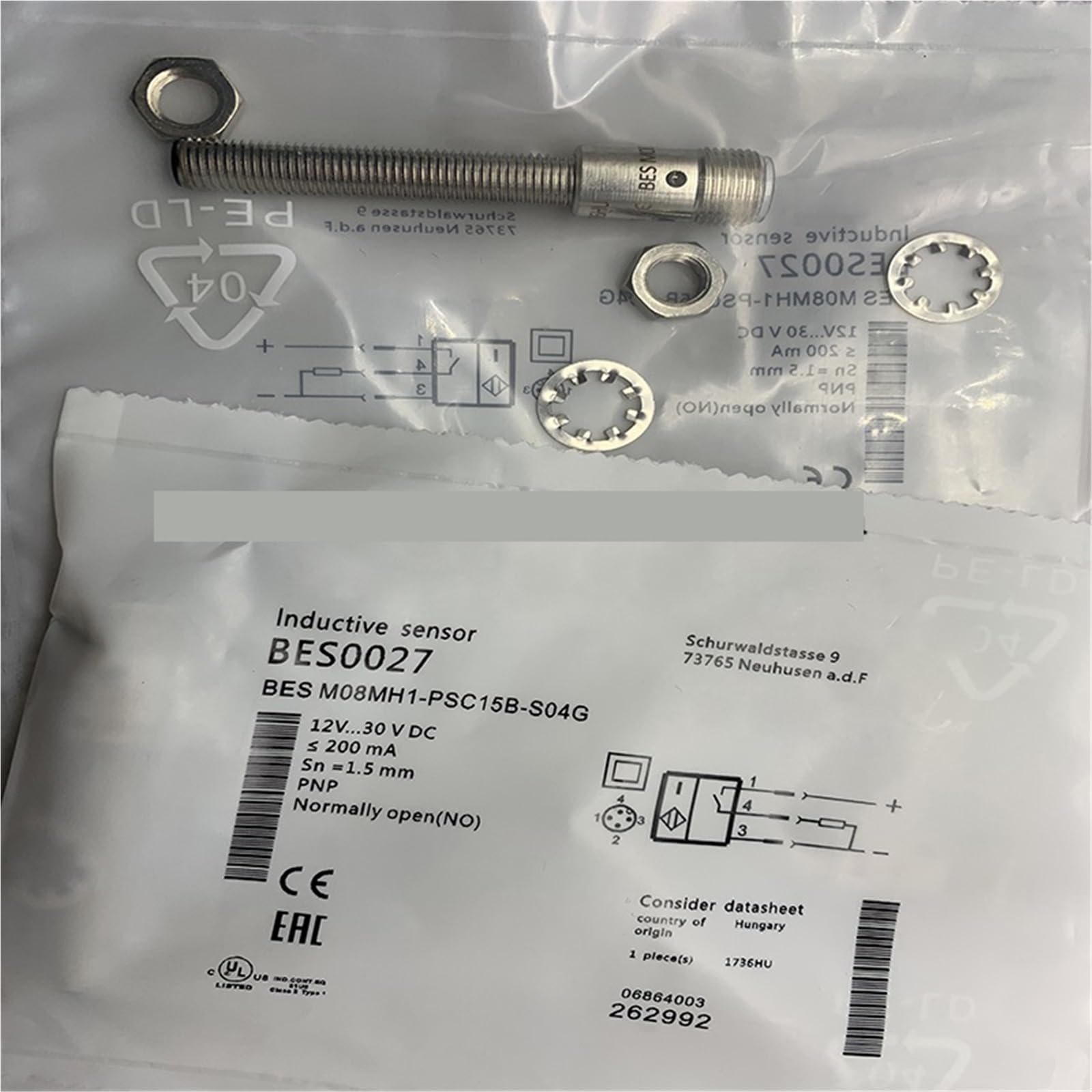 1 x BES0027 BES M08MH1-PSC15B-S04G BES01PC BES M08EH-NSC15B-S04G BES M08EH1-PSC60F-S49G(M08MH1-PSC15B-S04G)