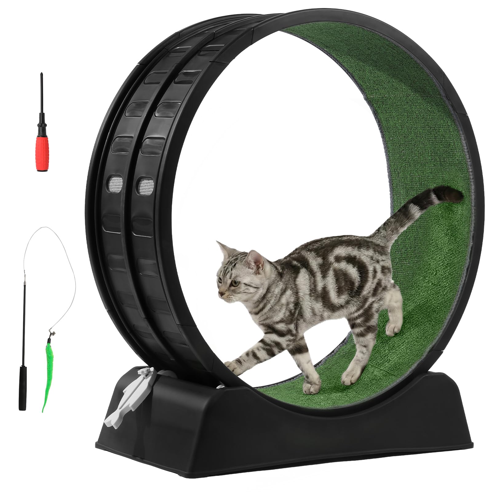VINGLI 30" Cat Exercise Wheel For Indoor Cats, Black, 80x34x86cm