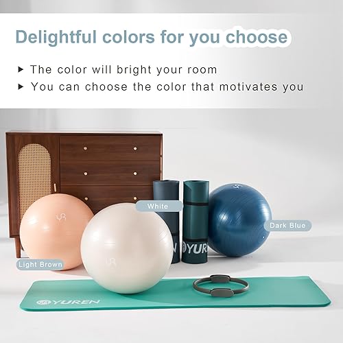 Miniatura 8 de Pelota de ejercicio para entrenamientos, pelota de yoga antiestallidos y antideslizante para gimnasio, fitness y terapia física