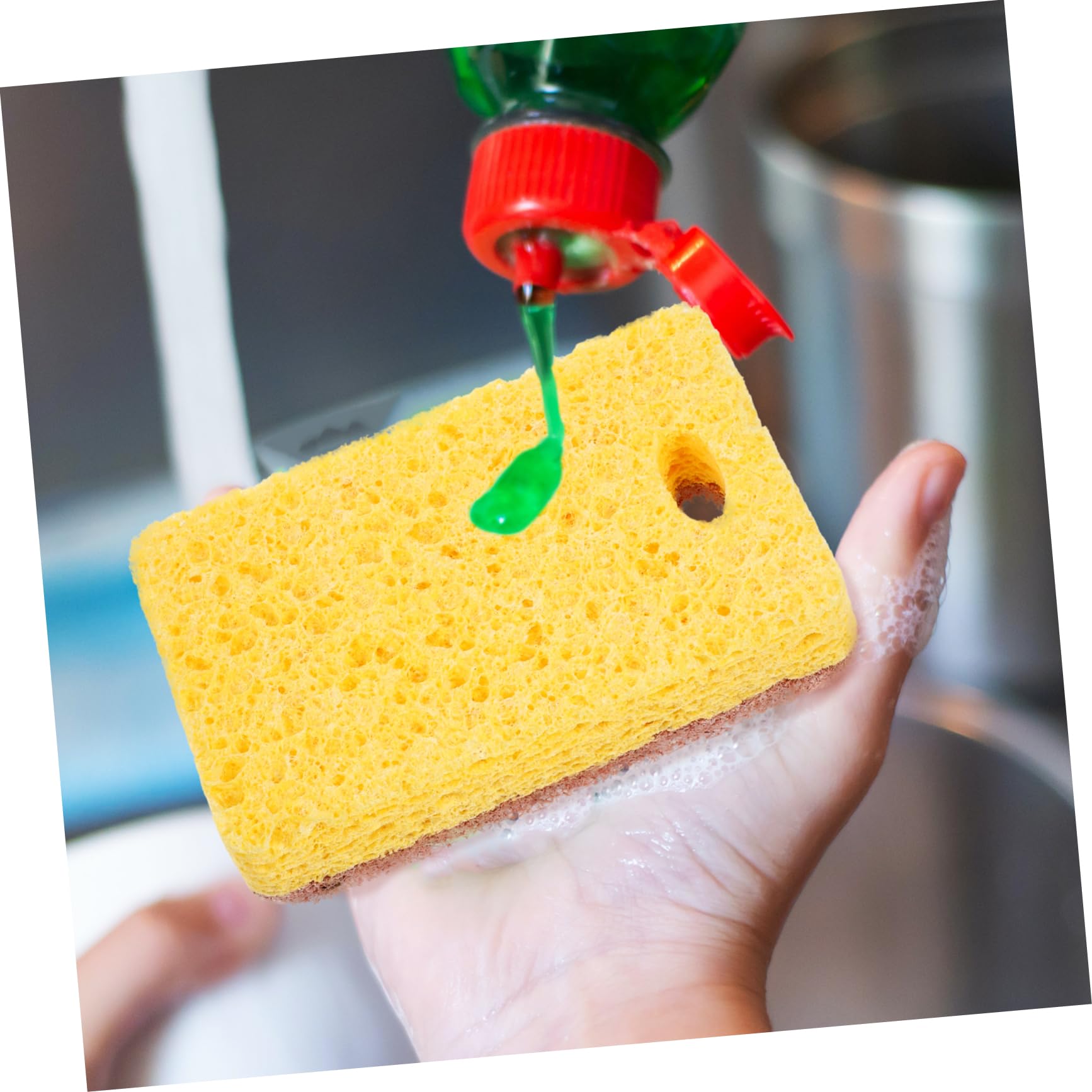 PHENOFICE 12pcs Dish Sponge for Kitchen Scrub Sponge Heavy Duty Dish Cleaning Eco Compact Scrubber