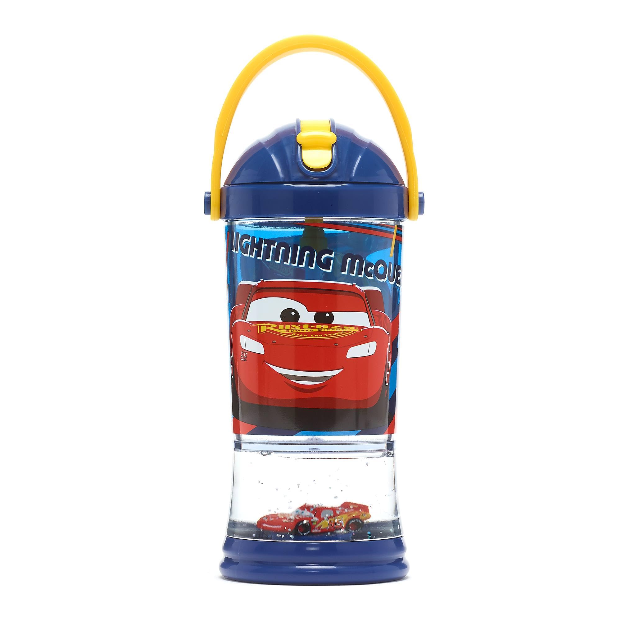 Disney Store Official Lightning McQueen Snow Globe Straw Tumbler, Disney Pixar Cars, 310ml Kids Water Bottle with Flip-top Straw and Screw Top Lid, Suitable for Age 4+ — image 1