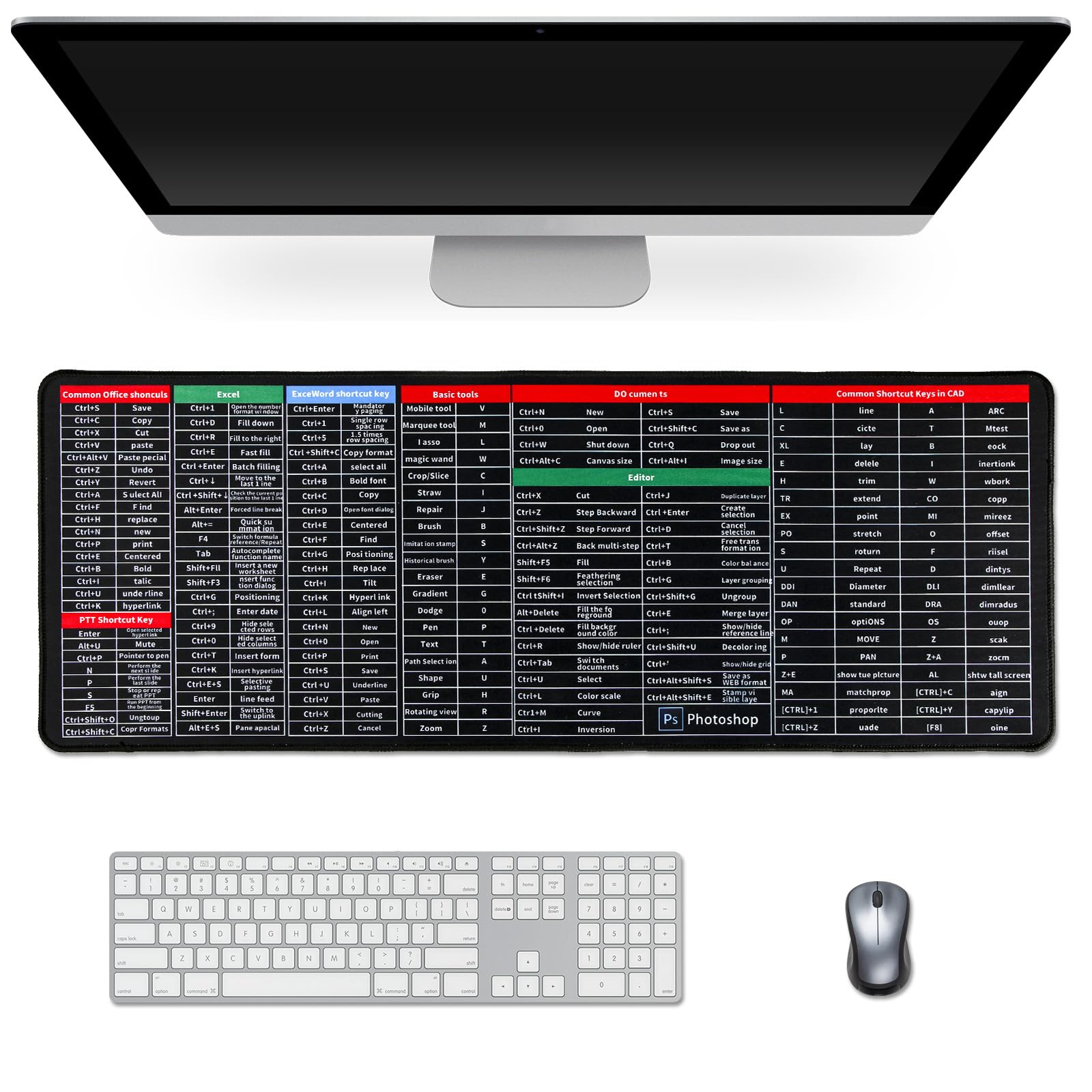 See full amazon price history chart for lasuroa Large Anti Slip Keyboard Computer Pads with Shortcuts, 31.5x11.8 Inch Rubber Quick Key Excel Laptop Desk Mat with Office Software Shortcut Pattern Extended Large Mouse Pad lasuroa Large Anti Slip Keyboard Computer Pads with Shortcuts, 31.5x11.8 Inch Rubber Quick Key Excel Laptop Desk Mat with Office Software Shortcut Pattern Extended Large Mouse Pad (B0CJQRBMP4) Amazon Price History, Amazon Price Tracker