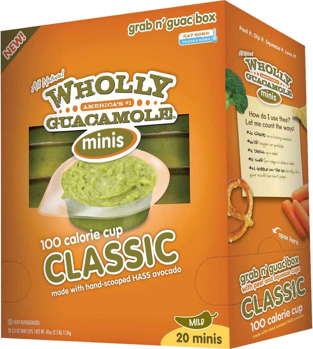 Wholly Guacamole Classic Guacamole Mini Cup, 2 Oz, 20Count