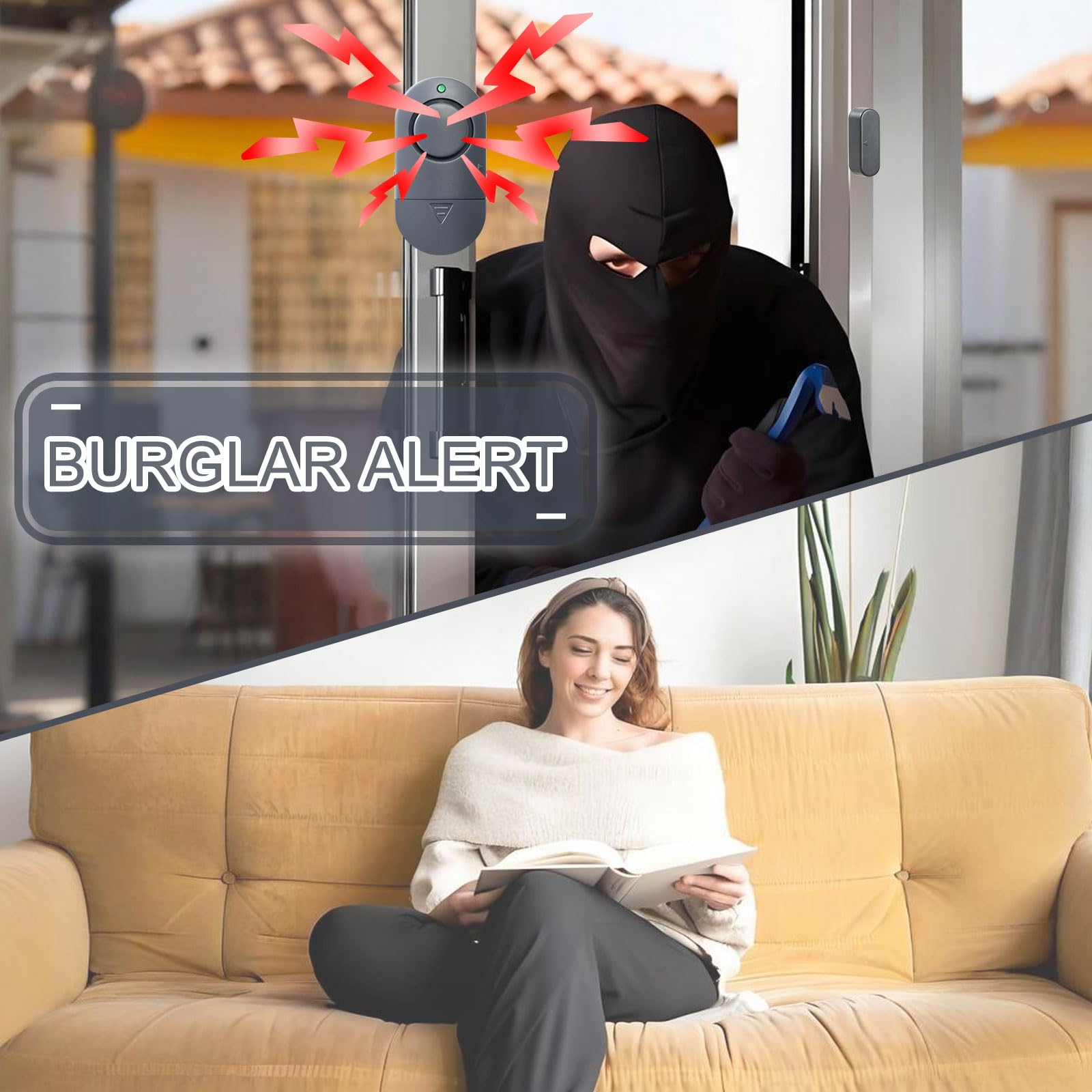 Sensori di allarme per finestre, allarmi per porte e finestre per la sicurezza domestica, 120 dB, allarmi per porte e finestre per la sicurezza dei bambini (confezione da 10)