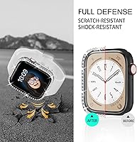 Vista 3 de 4 Pack Fundas Brillantes para Apple Watch SE 3/SE 2/SE/6/5/4 44mm, Funda Protectora de Diamantes y Brillantes con Protector de Pantalla de Vidrio