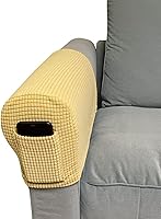 Vista 2 de SXNING Fundas para reposabrazos con bolsillo, paquete de 4 fundas elásticas para reposabrazos de sillón, tapas de poliéster suave para brazos