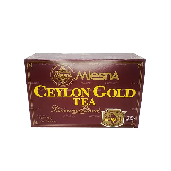 Mlesna Ceylon Gold Tea Luxury Blend -Premium quality 100 tea Bags 200g 7.05 Oz