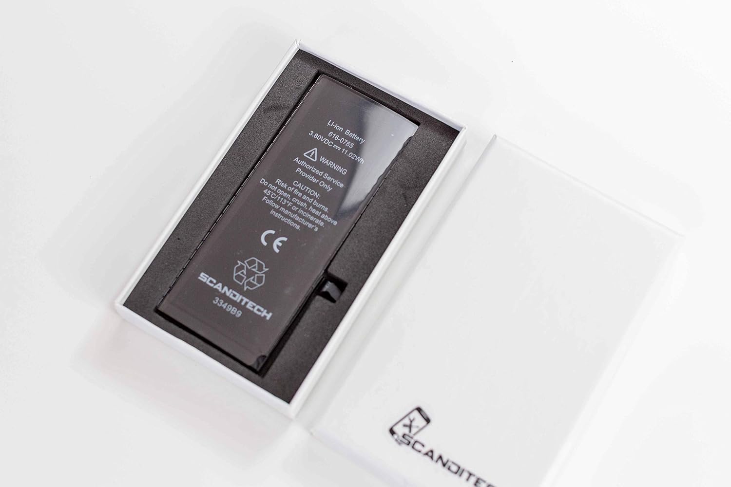 ScandiTech Battery Model iP5 - Compatible with iPhone 5 (not 5S or 5C) - with Adhesive & Instructions (no Tools) - New 1440 mAh 0 Cycle Replacement Battery - Repair Your Phone in 15 min - 1 Year Warr