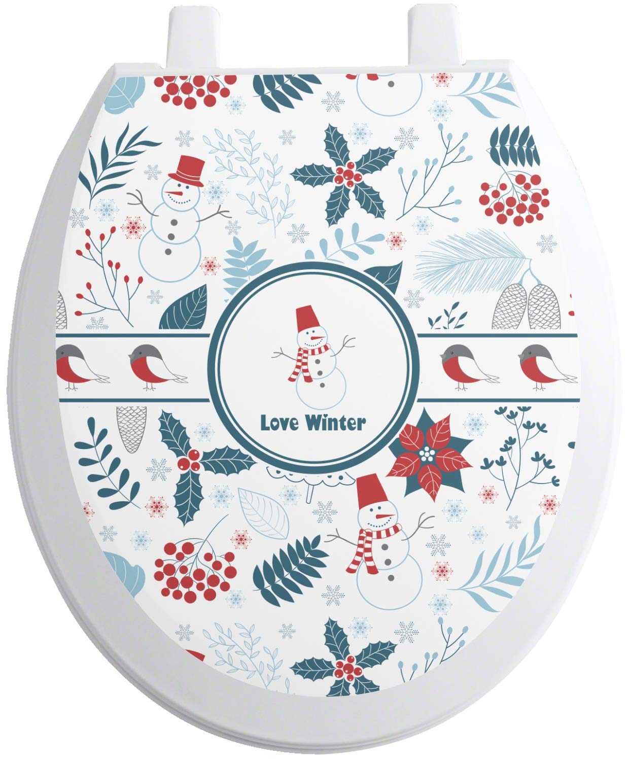 YouCustomizeIt Personalized Winter Toilet Seat Decal - Round