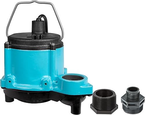 Little Giant 6-CIM-R Bomba sumergible de sumidero de 115 voltios, 13 HP, 2750 GPH (sin interruptor) para sistemas de sumidero y deshidratación