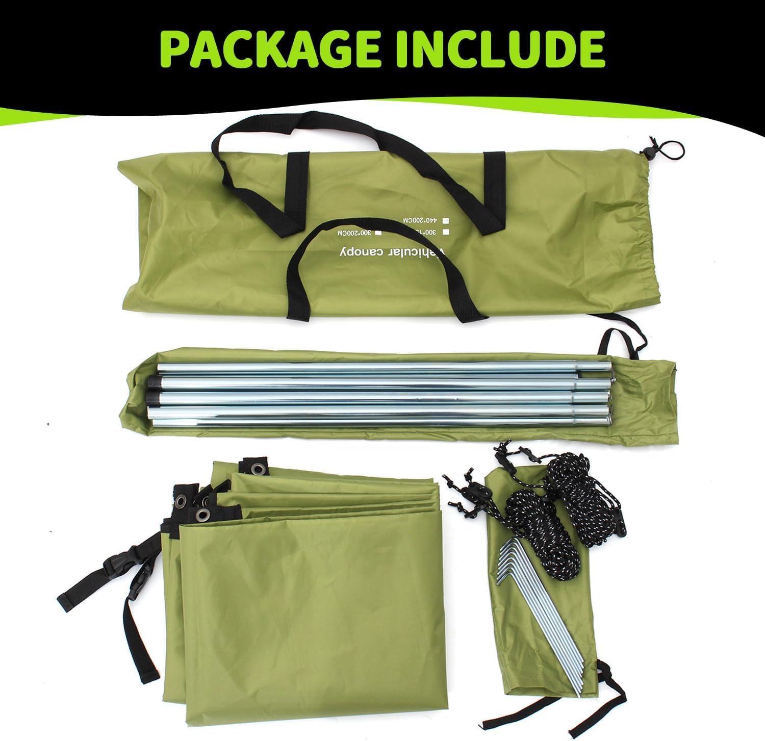 Carpa de Maletero para Coche, Toldo de Coche para Furgoneta, SUV, Autocaravana, Coche, Camión, Tienda de Campamento, Toldo Lateral Lmpermeable