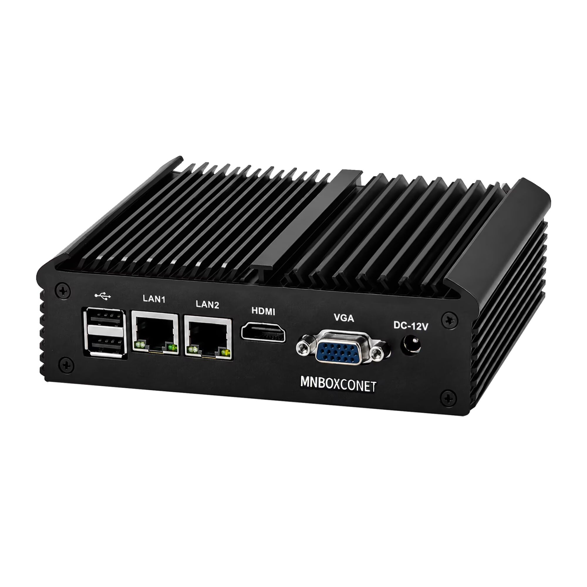 Fanless Inderstrial Embedded Mini PC J1900 X86 Barebone NO RAM/SSD | Cheap Embedded PC with Dual Gigabit Ethernet, Dual RS232 COM, Sim Card Slot, VGA HD Display, 6 USB, Win/Linux