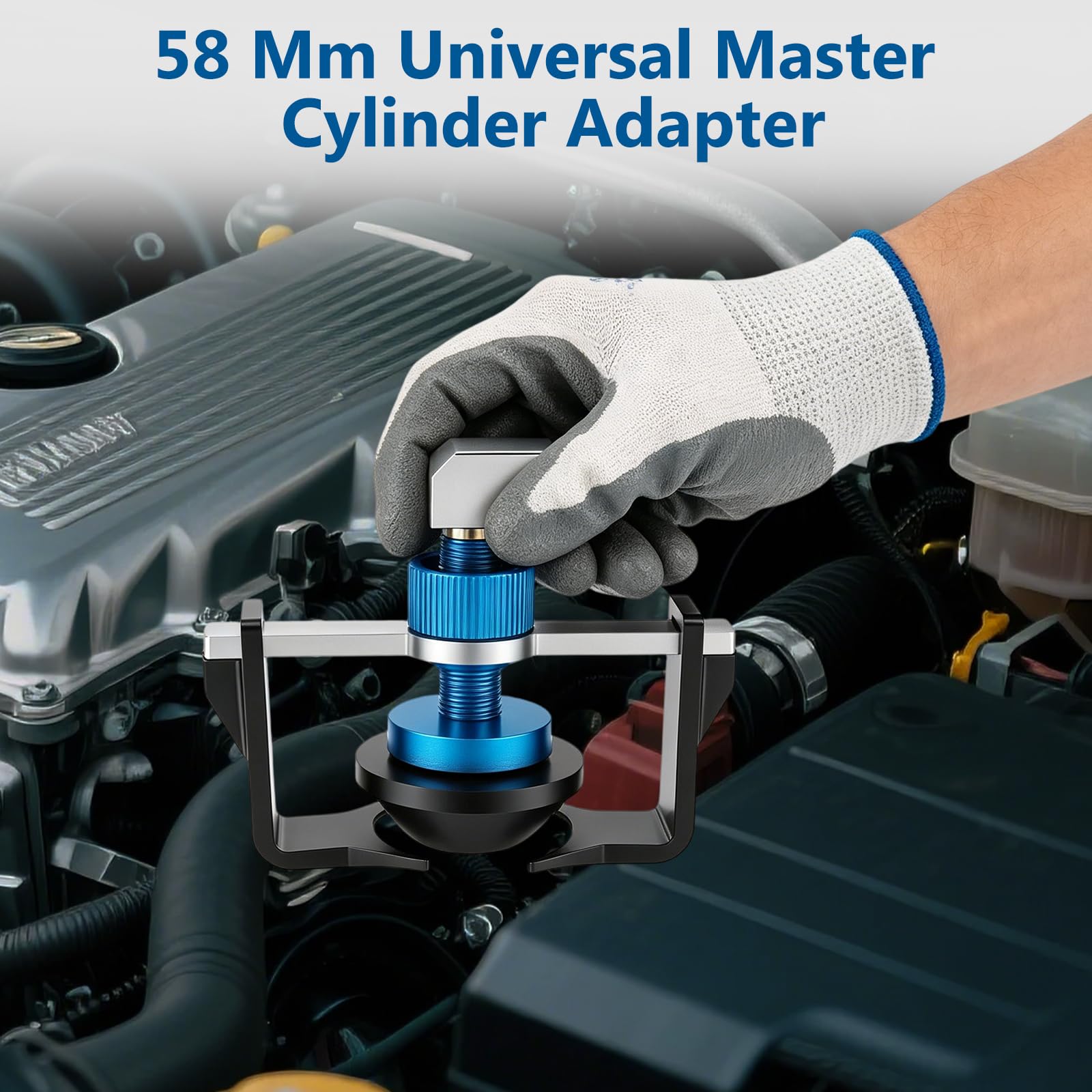 Adaptador Universal de Purga de Frenos 22-58 mm Adaptador para depósito | de líquido de frenos con 4 Conexiones rápidas anillo de sellado antifugas Compatible con Cadillac Mazda Honda Toyota
