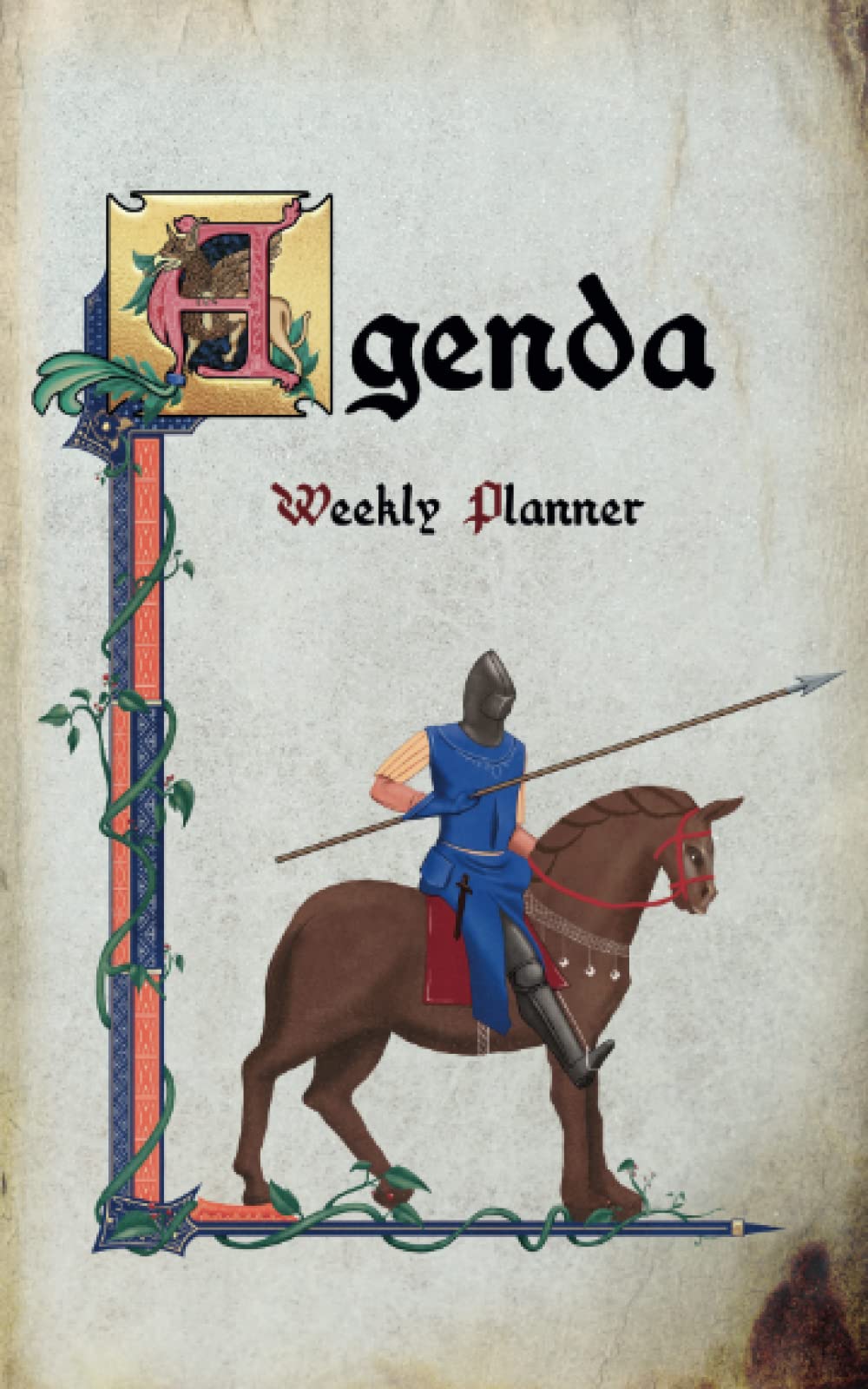 Agenda: Weekly planner 5x8 with medieval theme soft cover undated 53 weeks with notes and to-do lists