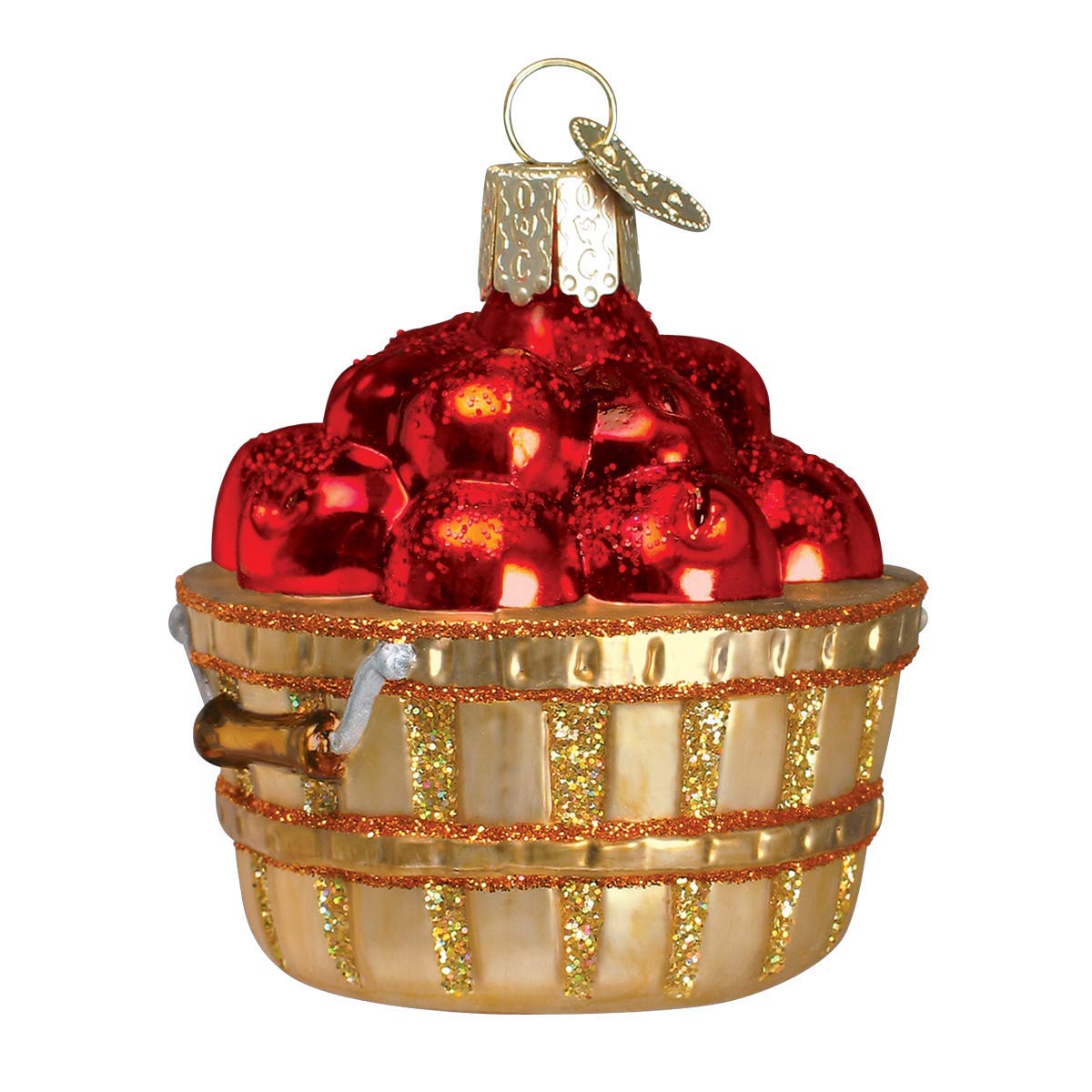Old World Christmas Glass Apples in a Basket Ornament