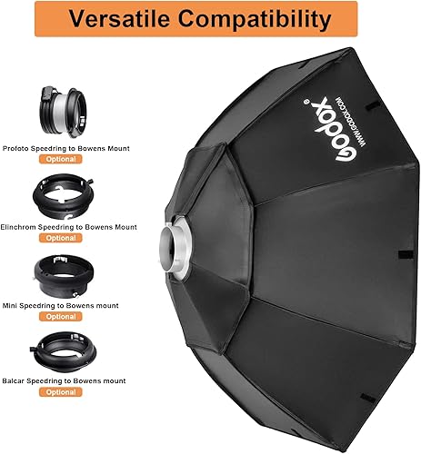 Miniatura 7 de Godox Octagon Softbox 37" 37.4 in Bowens Mount para Monolight Photo Studio Strobe Iluminación