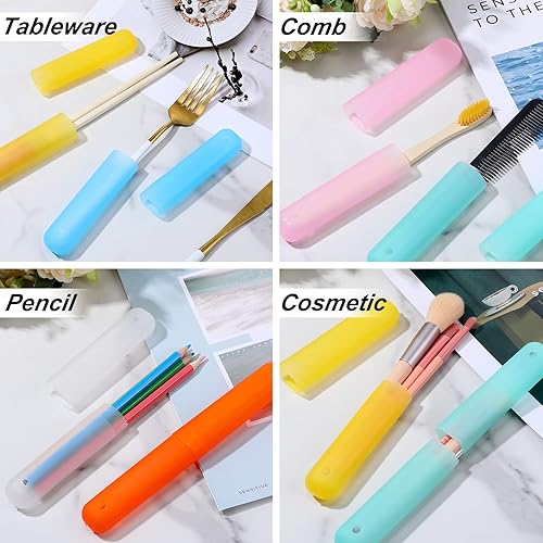 Miniatura 4 de Paquete de 90 fundas de viaje para cepillos de dientes a granel, transpirable, portátil, almacenamiento de cepillos de dientes, 7 colores surtidos,