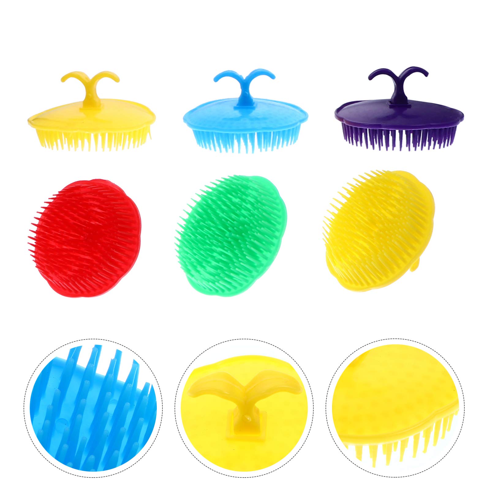 Beaupretty Cepillo de Masaje Creativo para Cuero Cabelludo y Cabello, 12 Piezas, Plástico Ligero Diseño de Clip de Mano para Eliminar Suciedad Endurecida y Uso en Lavado de Color Aleatorio