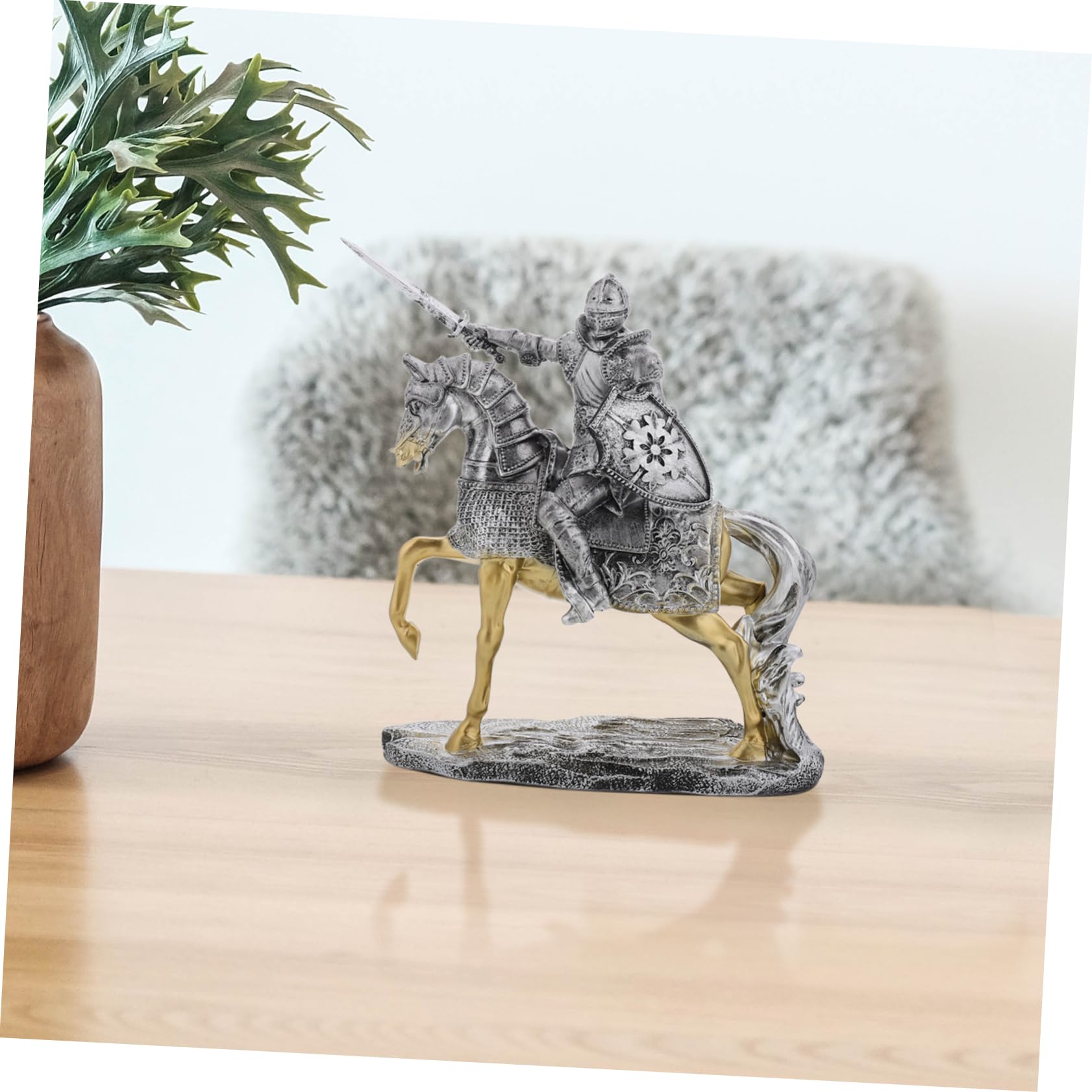 ERINGOGO Figurki Rycerzy Retro - Żywiczne Statuetki Do Wystroju Średniowiecznego Na Przyjęcia I Dekoracje