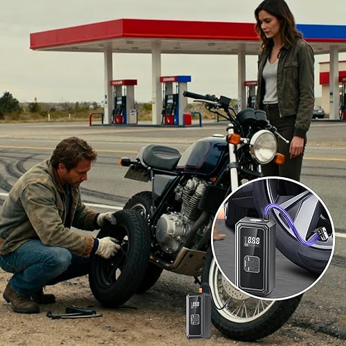 Miniatura 3 de Air Pump - Portable Digital Tire Inflator with Small Display  Lightweight Air Compressor Ideal for Car Motorcycle Bike Balls Auto Inflatables