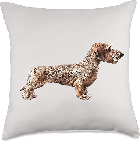 ElegantCat Wire Dachshund Mini Almohada de belleza en miniatura roja 18 x 18 pulgadas multicolor