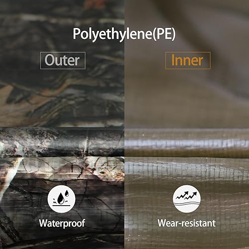 Miniatura 2 de Lona resistente de 0.354 in, impermeable, resistente a los rayos UV, utilizada para exteriores, caza, camping, mochileros, tienda de campaña, lona