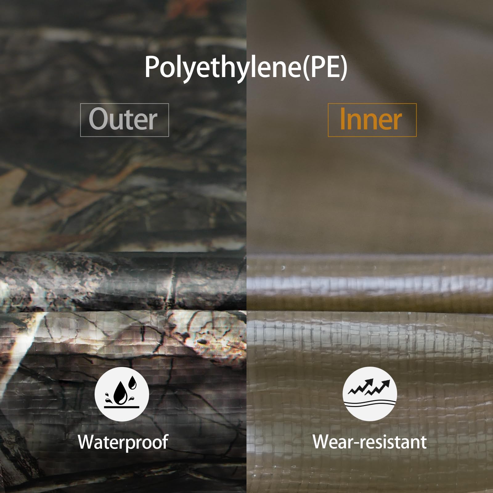 Tongcamo Heavy Duty 9 Mil Tarp Cover Waterproof UV Resistant Tarpaulin Used for Outdoor, Hunting, Camping, Backpacking, Canopy Tent, Ground Tarp, Cover Boat, Motorcycles, Roofs, Wood