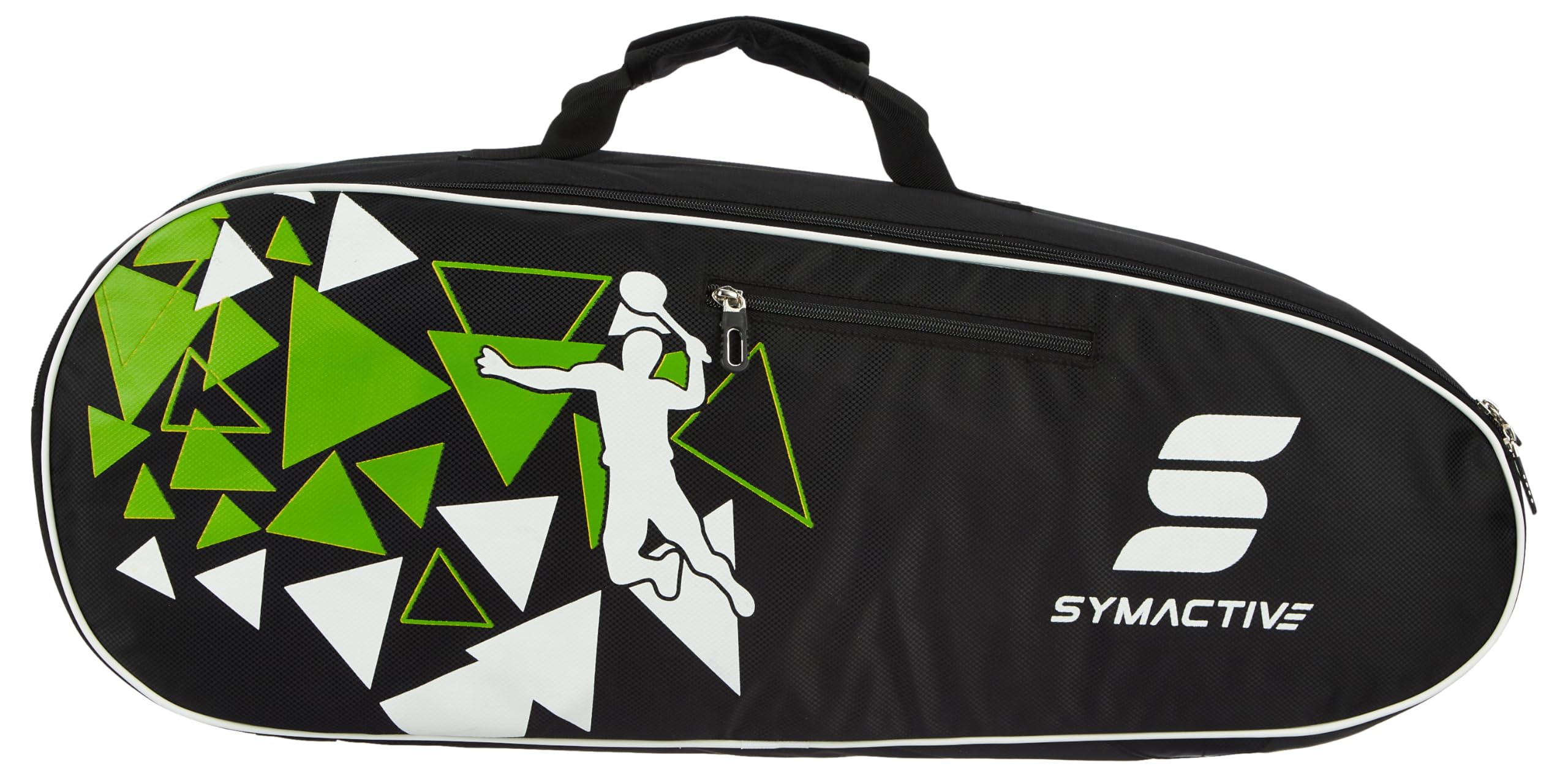 Amazon Brand - Symactive Panther Double Zipper Badminton Kit Bag | Water-Repellent Outer Fabric | Two Spacious Compartments | for Storing Racquet Sets and Essentials (Black) (B0D1QL626R) Amazon Price History, Amazon Price Tracker