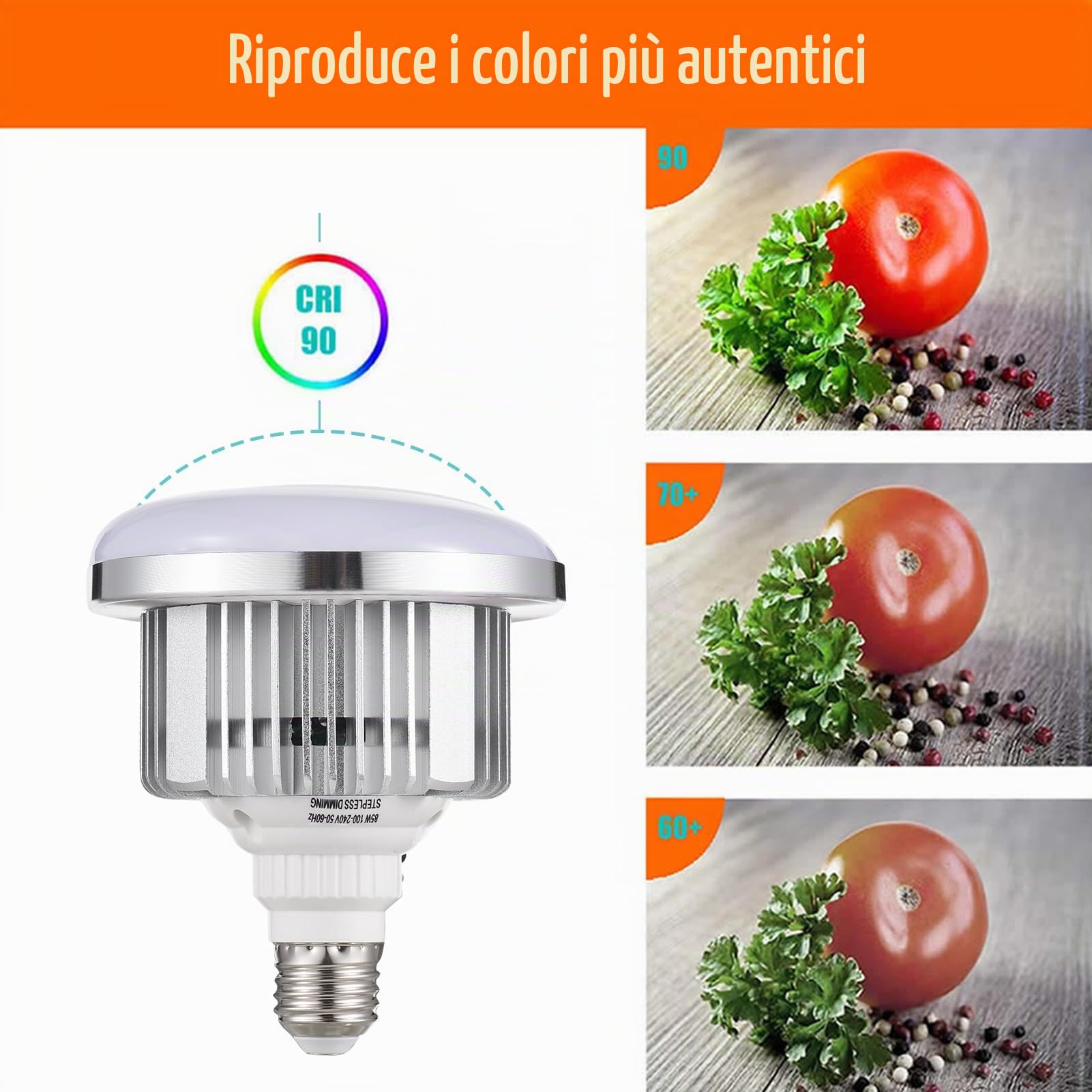 Andoer 2 Pezzi 85W Lampadina LED 3200K-5500K Lampada Fotografia Lampadina Risparmio Energetico Regolabile Luminosità E27 Supporto con Telecomando per Studio Fotografico Casa Magazzino Ufficio Hotel