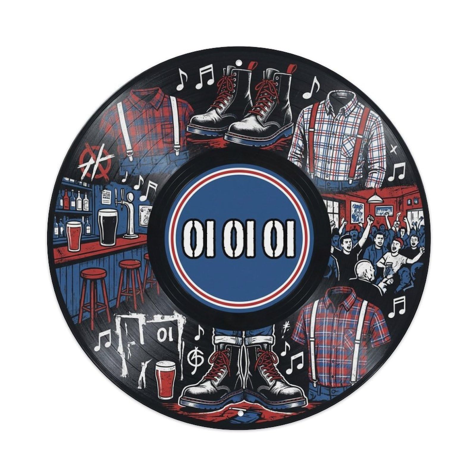 Punk Vinyl Records Oi Chant Music Cover Sound System Metal Tin Sign