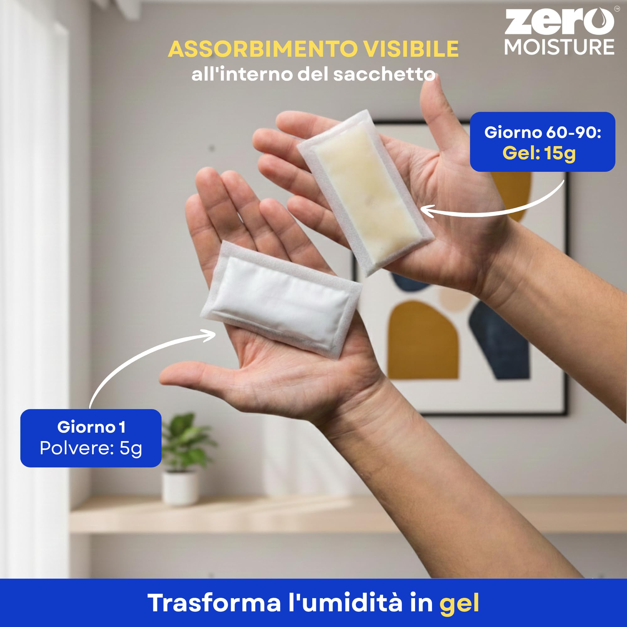 50 X 5g | Sacchetti Assorbi Umidità Armadio 10X più Assorbenti del Silica Gel bustine - Gel di silice | Deumidificatore Armadio Antimuffa | Sacchetti anti umidità | Antimuffa per armadio e vestiti