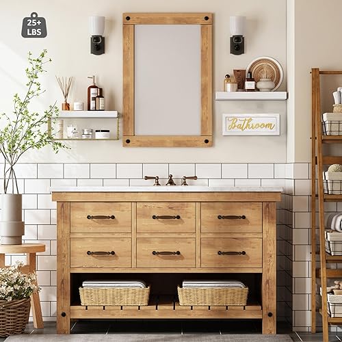 Vista 26 de QEEIG Estantes de baño sobre el inodoro, almacenamiento de papel, decoración de casa de campo, decoración estética, letrero de decoración estética