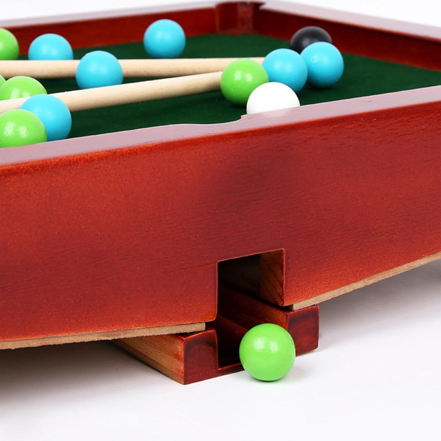 Table Top Pool Table Set Mini Tabletop Billiards 2 Billiard Cues Office Use Nursery Game Toy Desktop Snooker for Adults Kids