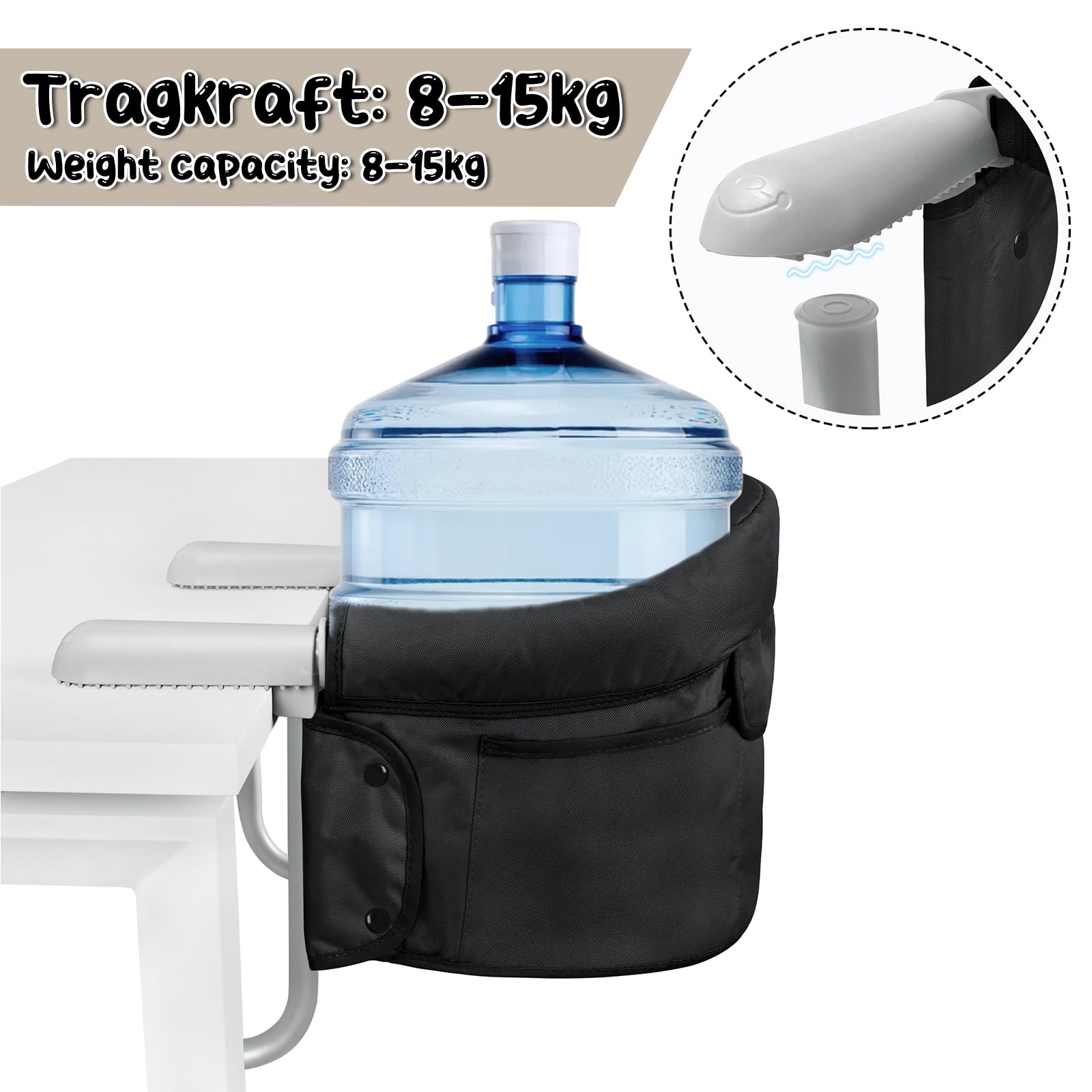 ACXIN Seggiolino da tavolo, seggiolone con borsa per il trasporto, seggiolone di alta qualità, per ristoranti, viaggi e co, portata fino a 15 kg (nero)
