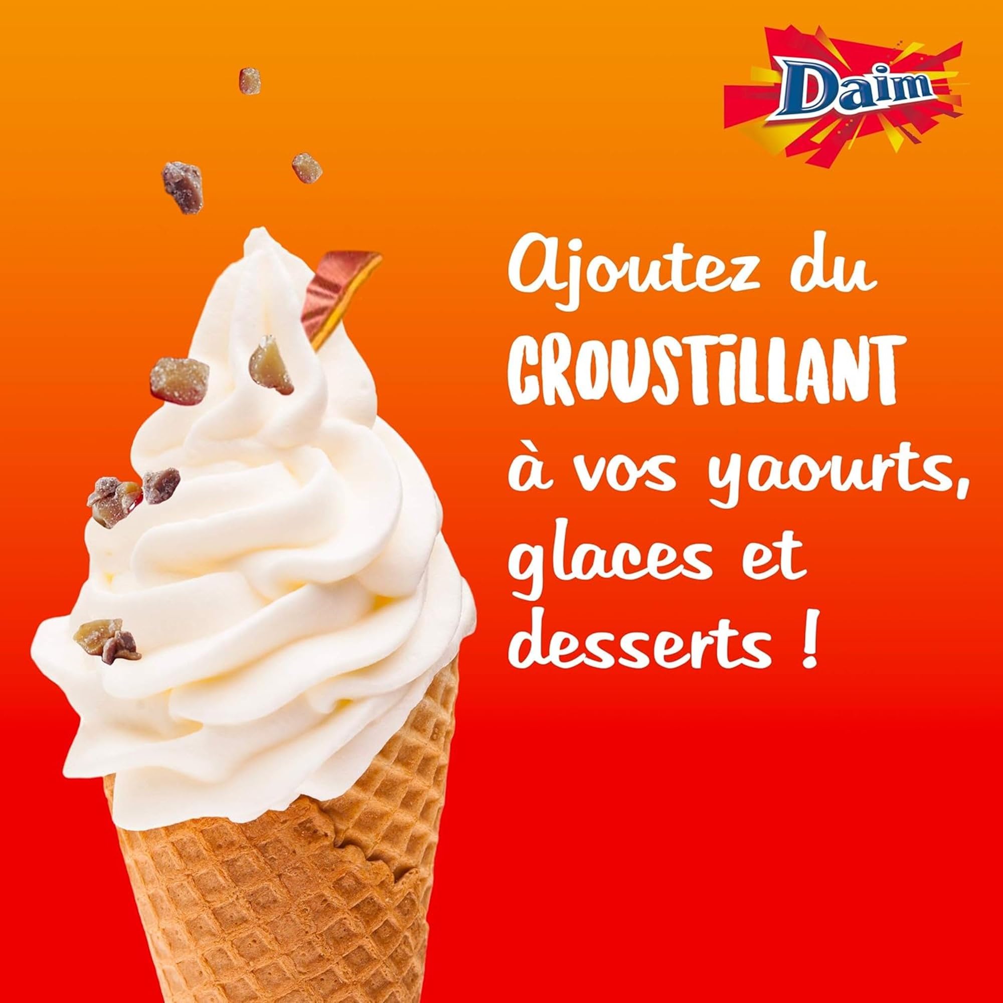 DAIM - Brisures au Chocolat au Lait et Éclats de Caramel - Idéal pour Desserts et Pâtisseries - Format Familial - 2 Sachets de 1 kg
