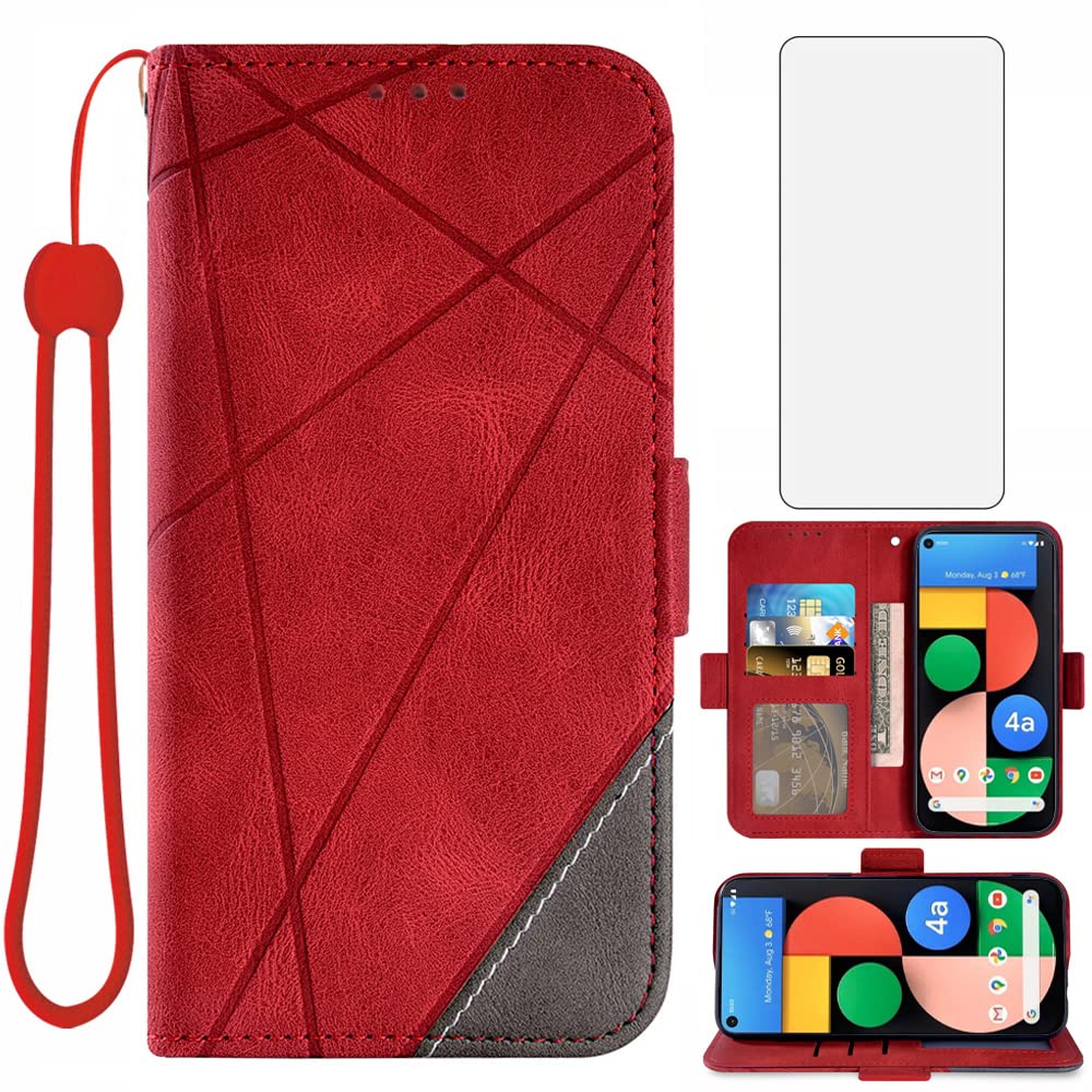 Asuwish Handyhülle Für Google Pixel 4a – Wallet Case Mit 8 Kartenfächern, Standfunktion & Inkl. Schutzfolie | Aus PU-Leder, Farbe Blau