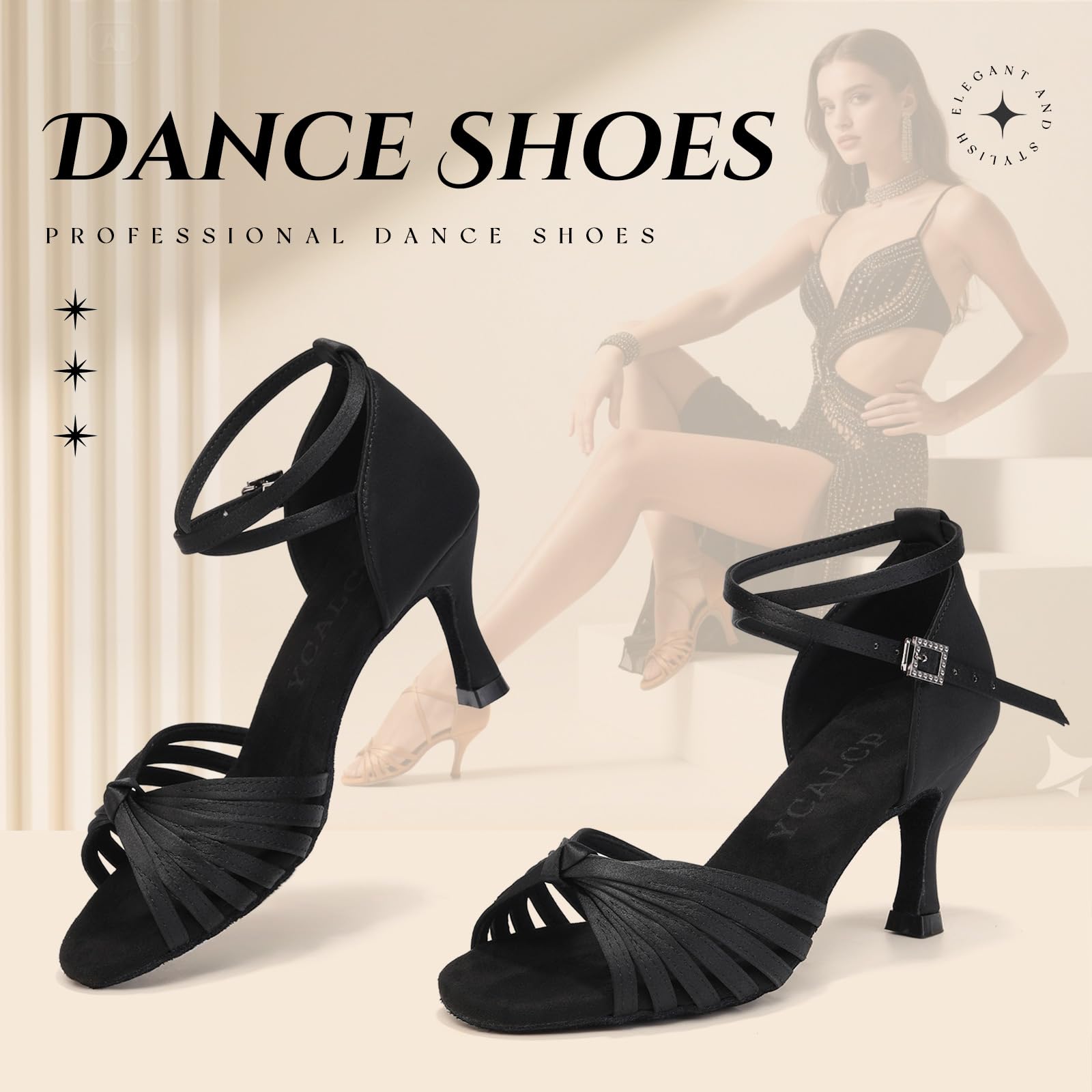 Latein Tanzschuhe für Damen Offene Zehen Salsa Tango Bachata Schuhe