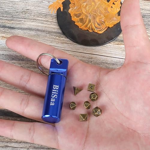 Miniatura 1 de DND - Juego de dados pequeños de metal en miniatura con estuche para llavero EDC, pequeños, pequeños, portátiles, accesorios perfectos, herramientas
