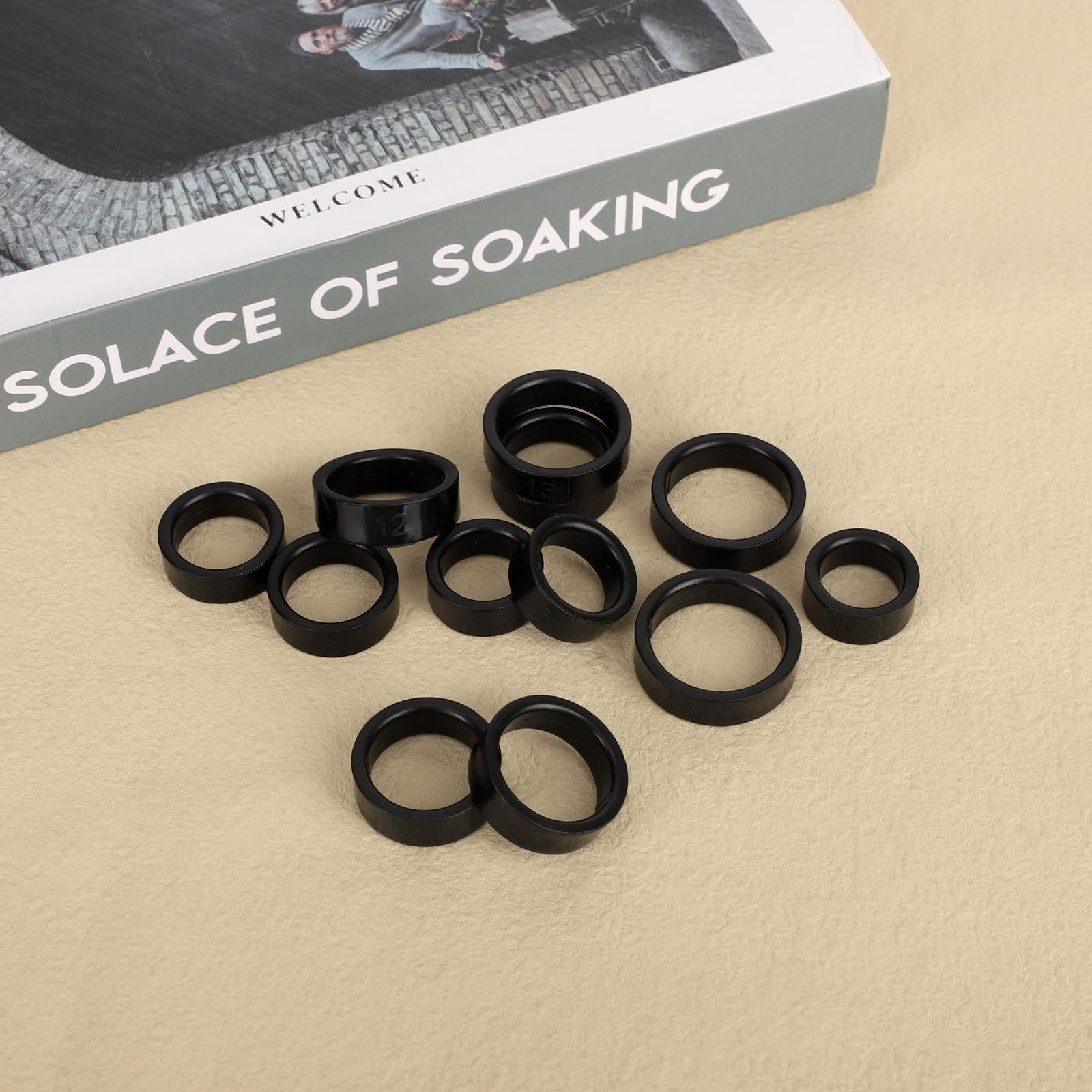 Kit di Dimensionamento Anelli 4-15, Strumento Misura Dita Preciso (Nero)