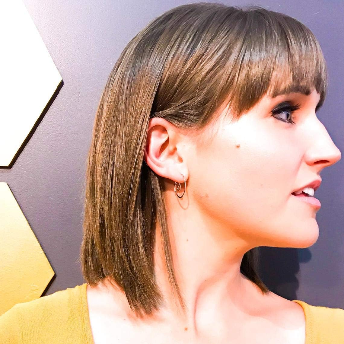 Spiral Hoop Earrings, 14K Gold Filled, 20ga, 22mm Diameter, Smooth, Lightweight, Spiral Earrings for Women, Swirl Earrings Hoop, Gold Pull Through Earrings for Women - Image 8