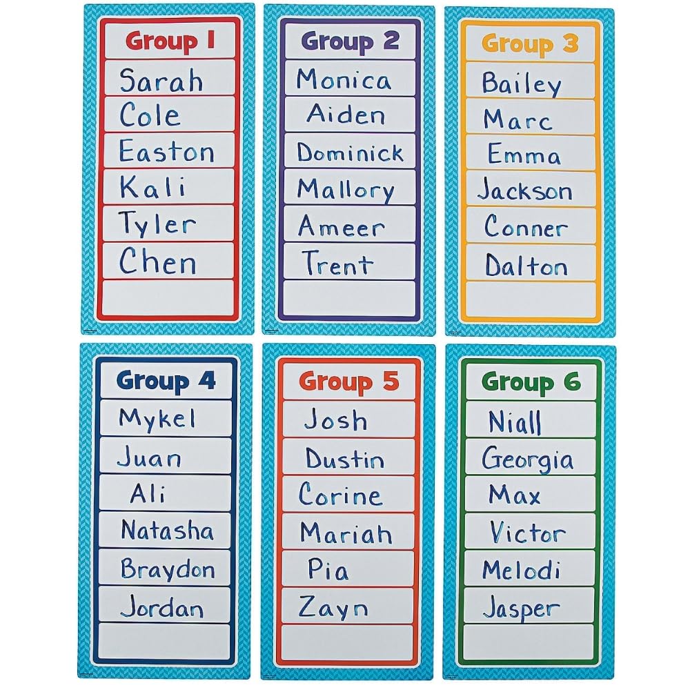 Fun Express Work Group Dry Erase Poster - 6 Pieces - Educational and Learning Activities for Kids