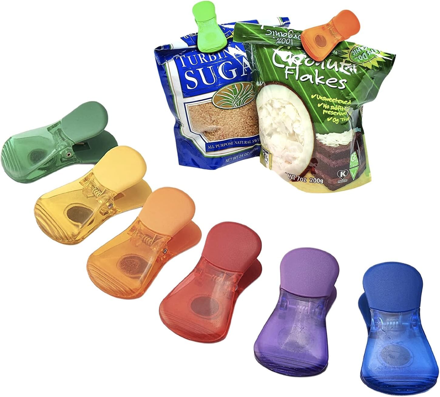 6PCS Bag Clips, Chip Clips Sealing Clips for Food & Snack Bag Plastic Magnetic Bag Clips for Food Packages Snack Clips Air Tight Seal Grip for Daily Usage Storage Bag (Multicolor)